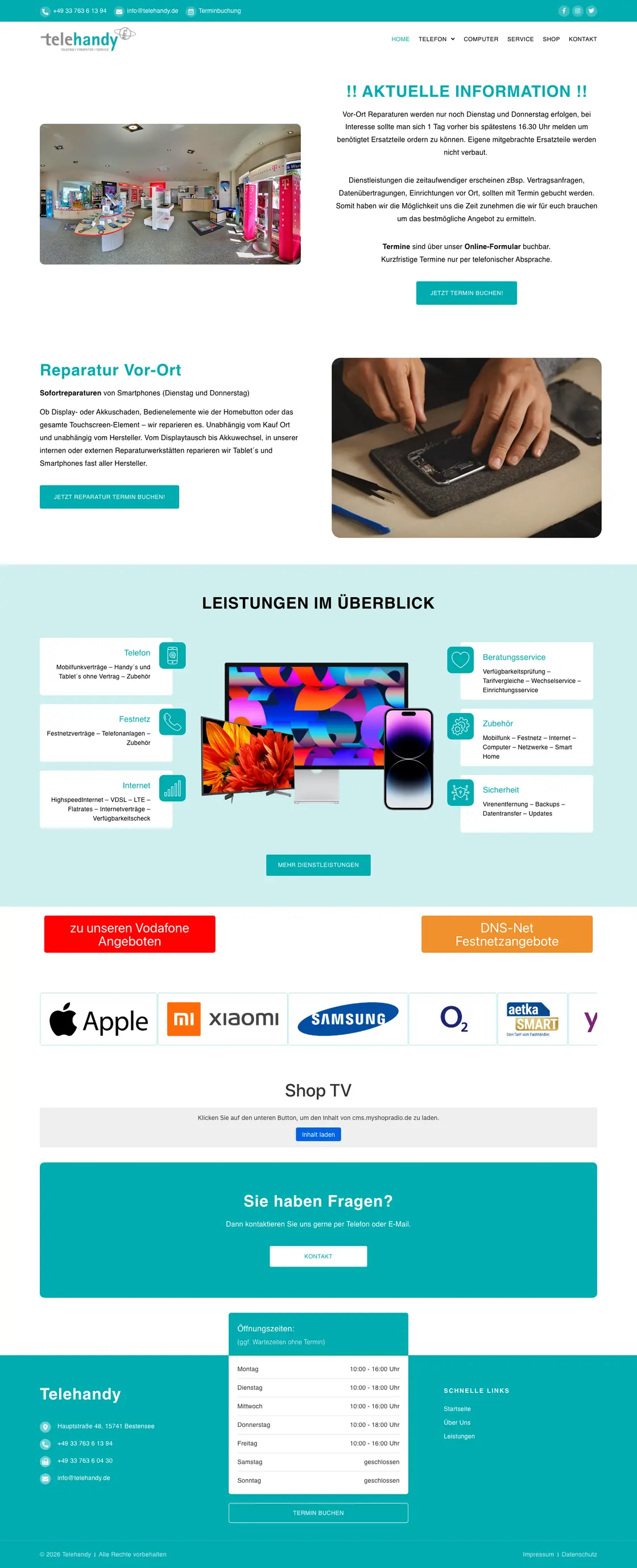 Startseite von Telehandy
